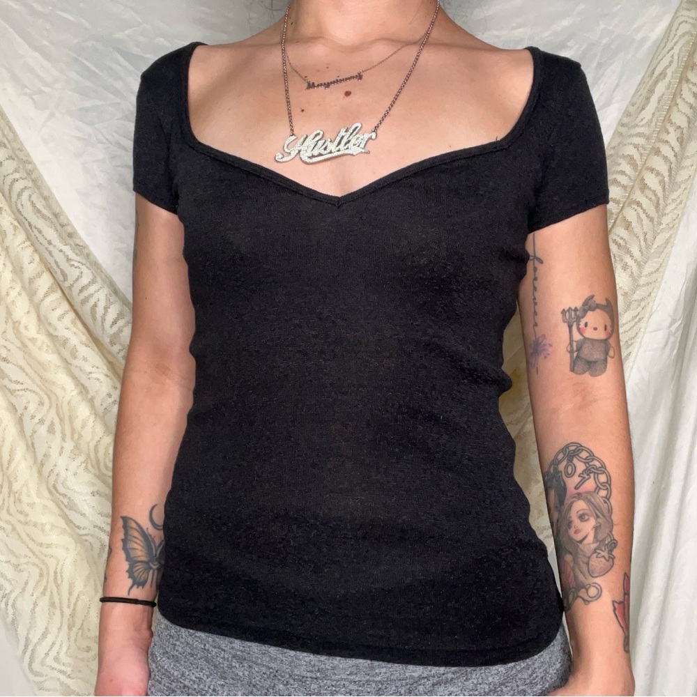deep v neck blouse